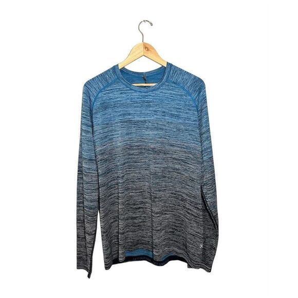 Lululemon Metal Vent Tech‎ Long Sleeve Shirt Ombre Baltic Blue Size XL Workout - Picture 1 of 6